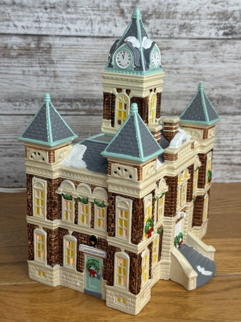 Dept 56 Snow Village 1989 COUNTY COURTHOUSE 5144-6 EXCELLENT - Picture 6 of 12